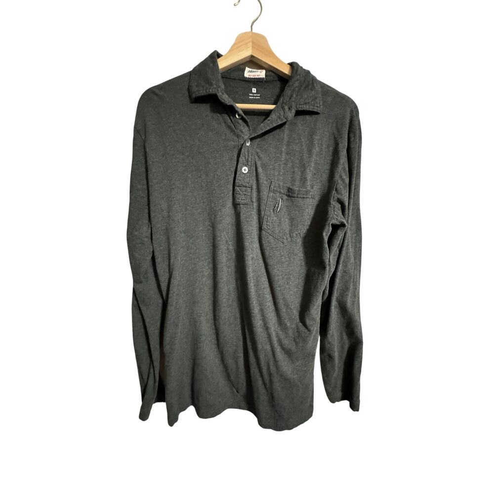Johnnie-o Gray Pocket Front Long Sleeve Collared Shirt Small